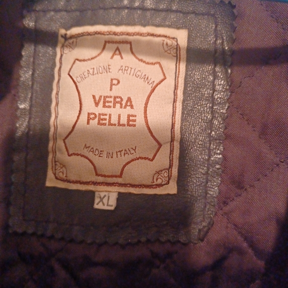 Large Vintage Verra Pelle Wash Brown Men's Leather Jacket - Picture 3 of 3